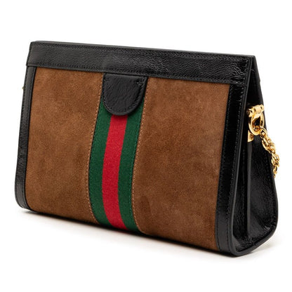 Gucci Ophidia GG Supreme Chain Shoulder Bag Brown Multicolor