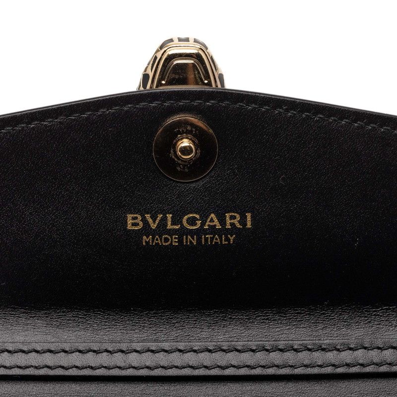 Bvlgari Serpenti Forever Pouch Case Black Multicolor Leather