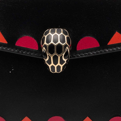 Bvlgari Serpenti Forever Pouch Case Black Multicolor Leather