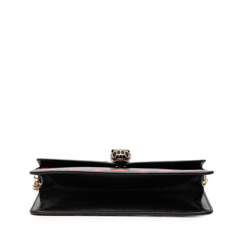 Bvlgari Serpenti Forever Pouch Case Black Multicolor Leather