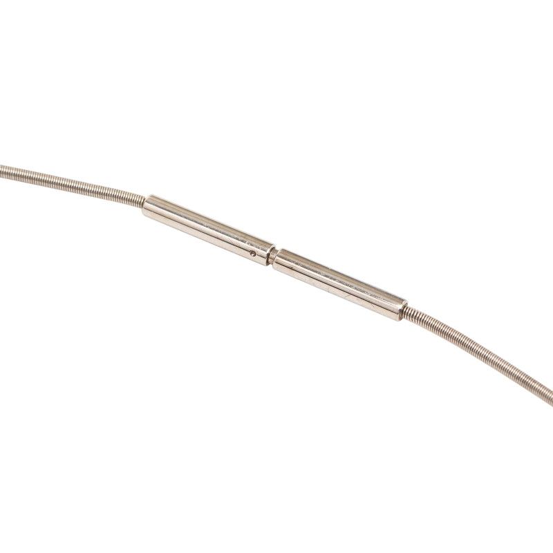 Hermes Cage de Ash Cube Silver Metal Necklace