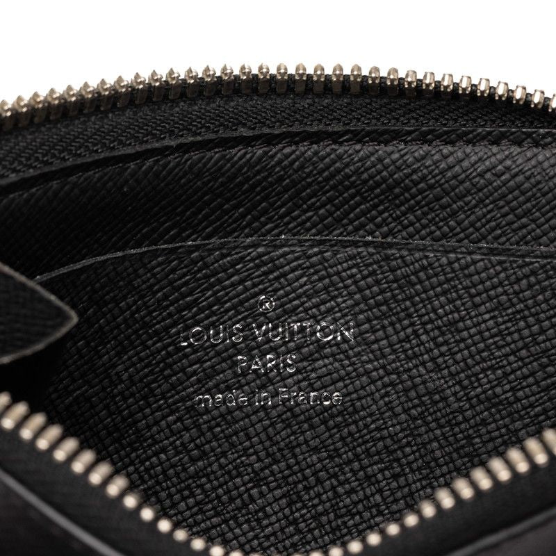 Louis Vuitton Taiga Porte Monnaie Jour Coin Purse L-shaped Zipper Noir Black