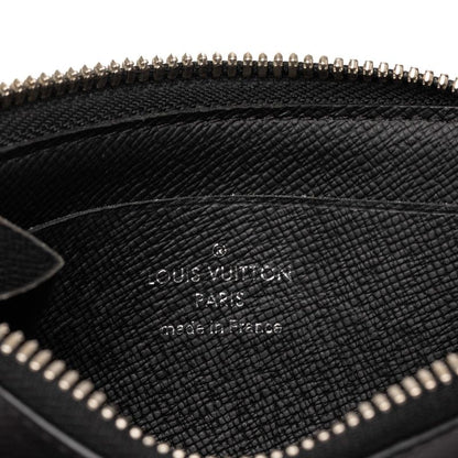 Louis Vuitton Taiga Porte Monnaie Jour Coin Purse L-shaped Zipper Noir Black