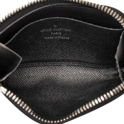 Louis Vuitton Taiga Porte Monnaie Jour Coin Purse L-shaped Zipper Noir Black