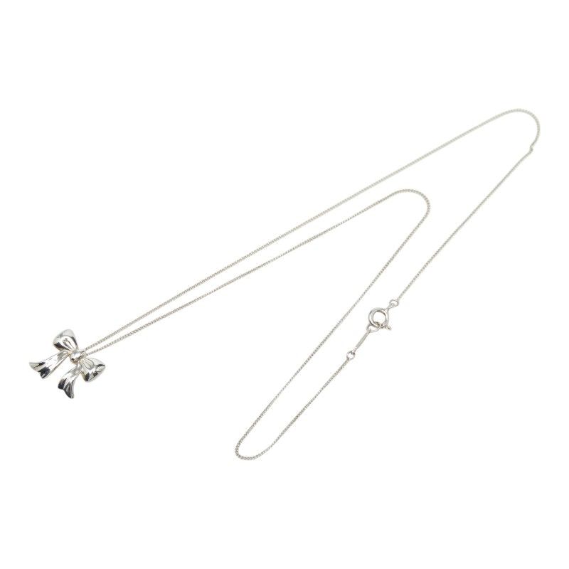 Tiffany & Co Ribbon Pendant Necklace Silver