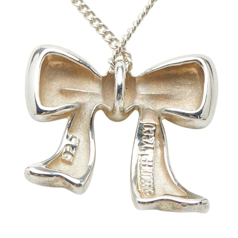 Tiffany & Co Ribbon Pendant Necklace Silver