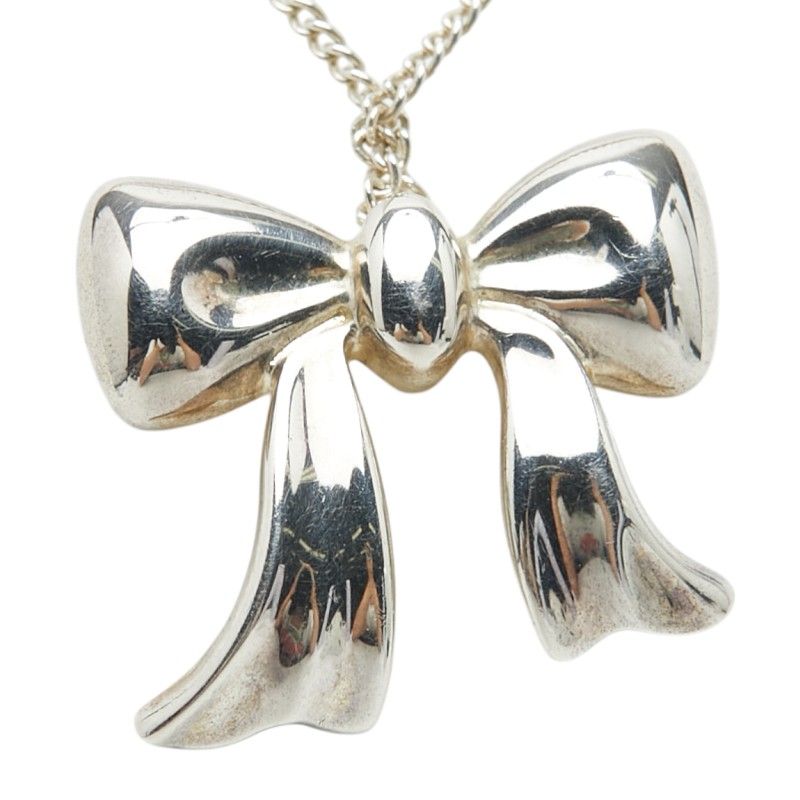 Tiffany & Co Ribbon Pendant Necklace Silver