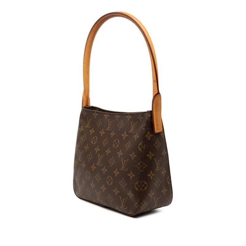 Louis Vuitton Monogram Looping MM Shoulder Bag Brown Leather