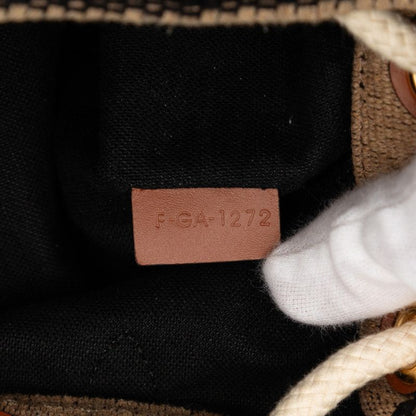 Celine Triomphe Teen Handbag Drawstring Beige Black Brown Canvas Leather
