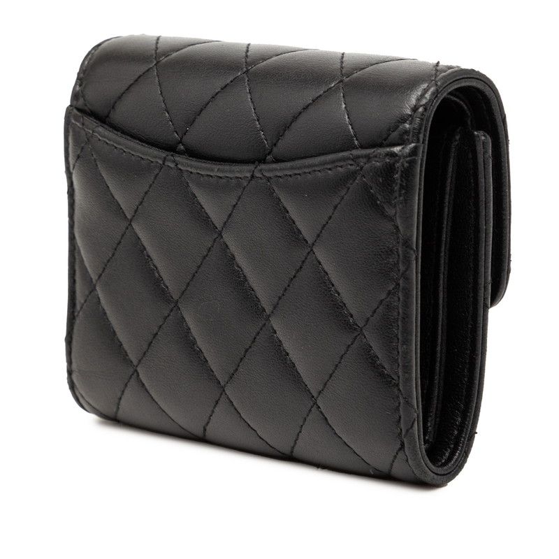 Chanel CC Logo Quilted Black Lambskin