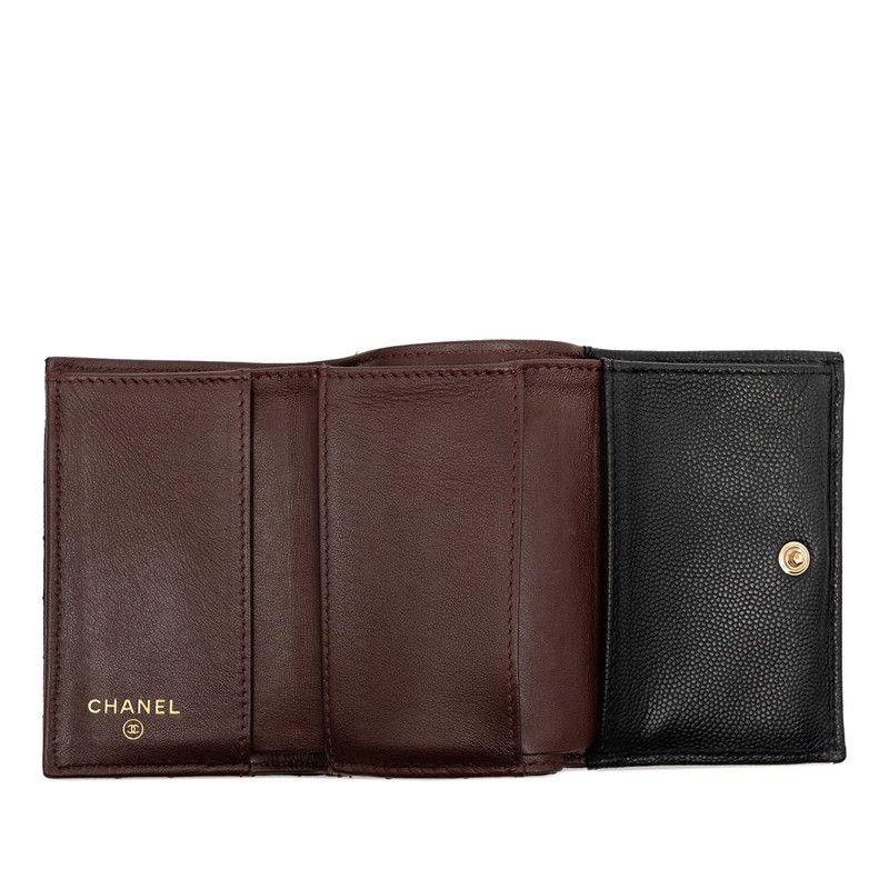 Chanel CC Logo Quilted Black Caviar Leather
