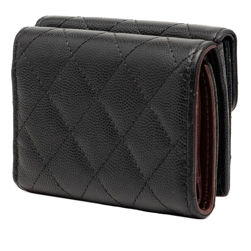 Chanel CC Logo Quilted Black Caviar Leather