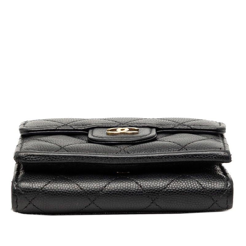 Chanel CC Logo Quilted Black Caviar Leather