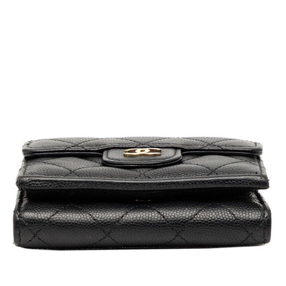 Chanel CC Logo Quilted Black Caviar Leather