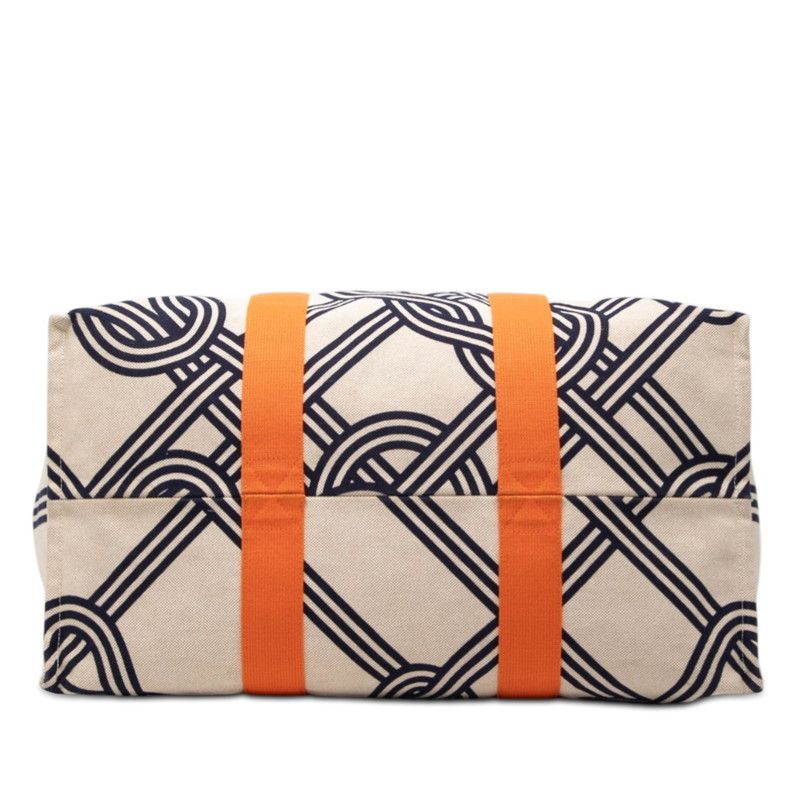 Hermes Ne Marant Beige Orange Navy Cotton Pouch