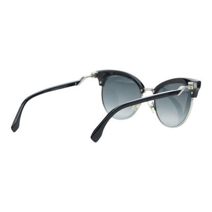 Fendi Logo Bro Type Cat Eye Sunglasses FF S Black Plastic Metal