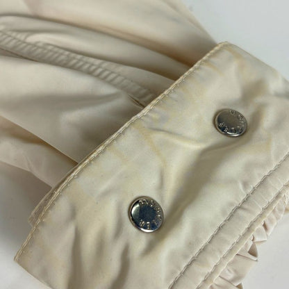 Moncler Logo Mountain Hoodie Hood Coat Jacket Polyester Ivory