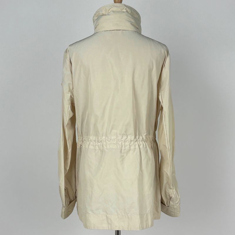 Moncler Logo Mountain Hoodie Hood Coat Jacket Polyester Ivory