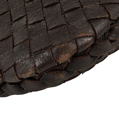 Bottega Veneta Intrecciato Shoulder Bag Leather Brown