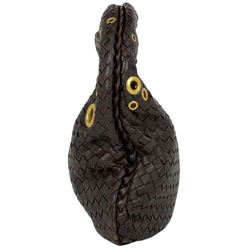 Bottega Veneta Intrecciato Shoulder Bag Leather Brown