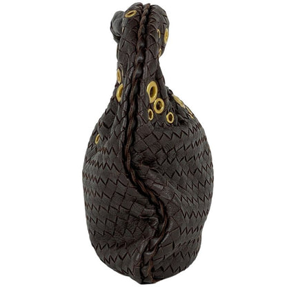 Bottega Veneta Intrecciato Shoulder Bag Leather Brown