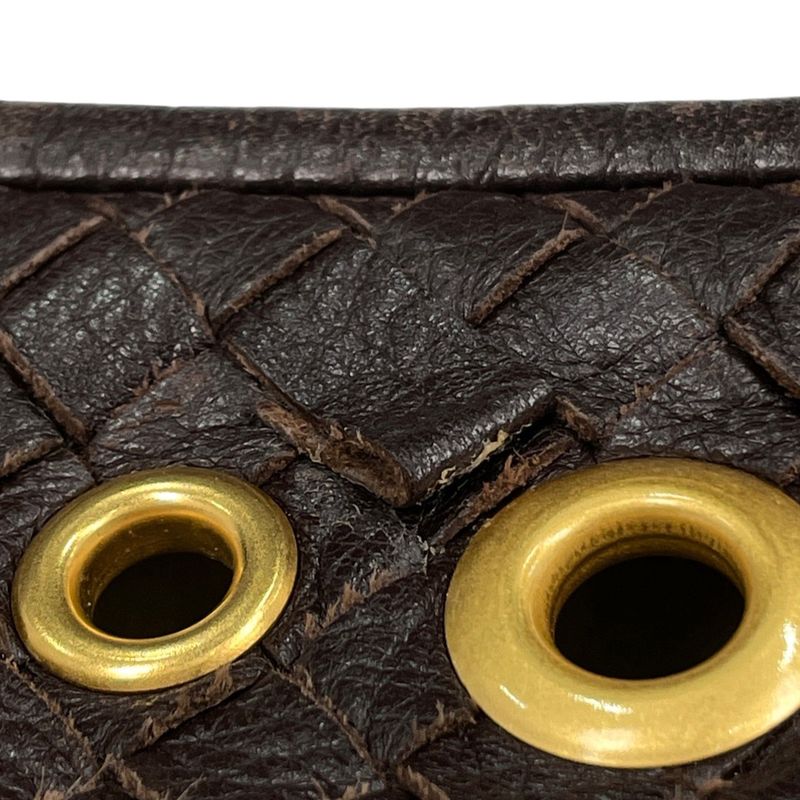 Bottega Veneta Intrecciato Shoulder Bag Leather Brown