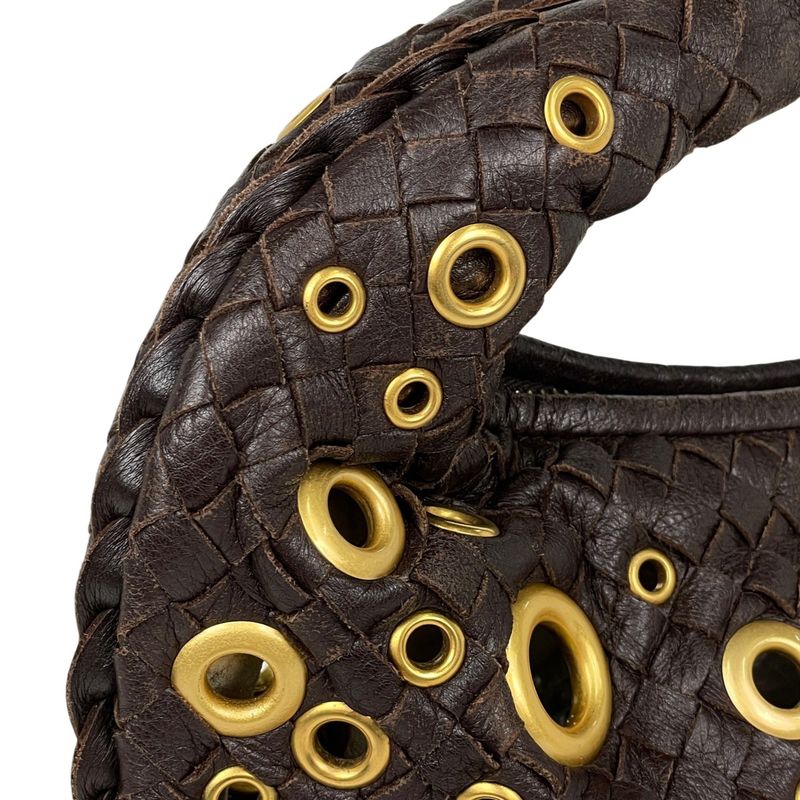 Bottega Veneta Intrecciato Shoulder Bag Leather Brown