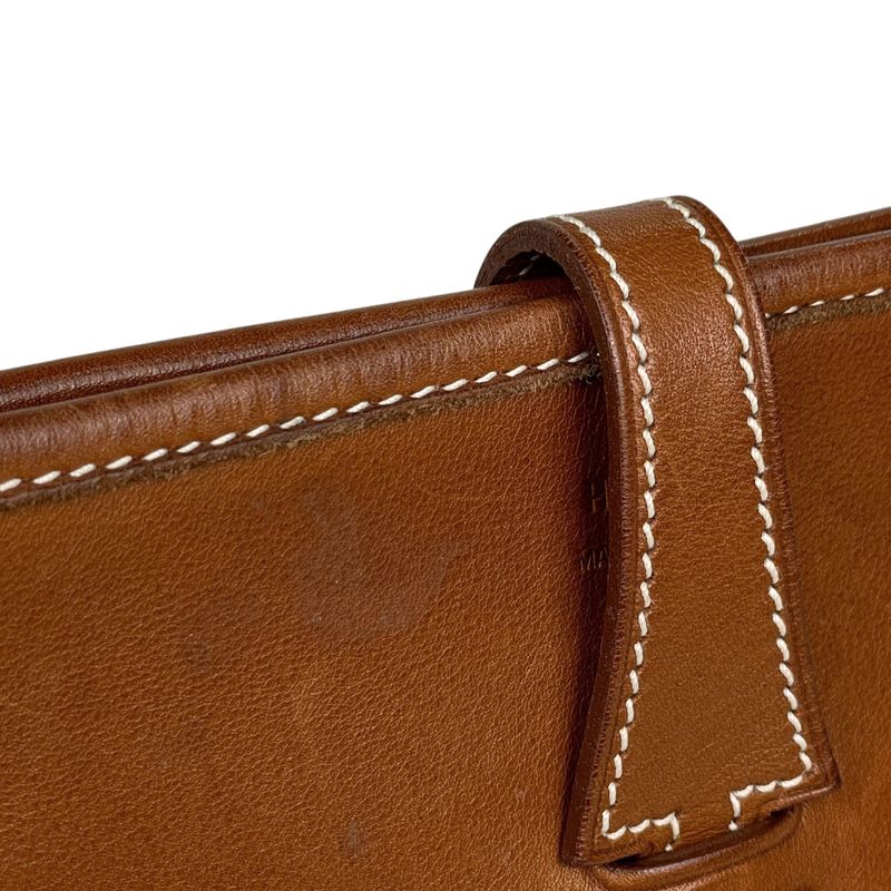 Hermes Evelyne 1 PM Perforated Logo Shoulder Bag Ever Calf Brown