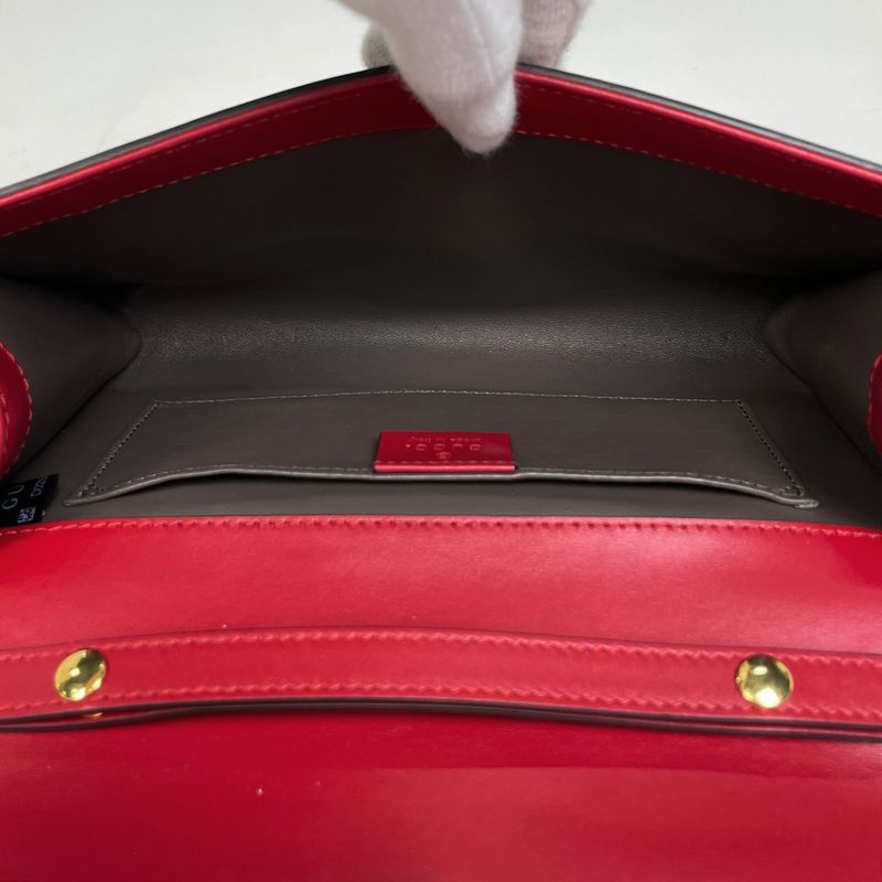 Gucci Zumi Chain Shoulder Bag 2-Way Leather Red