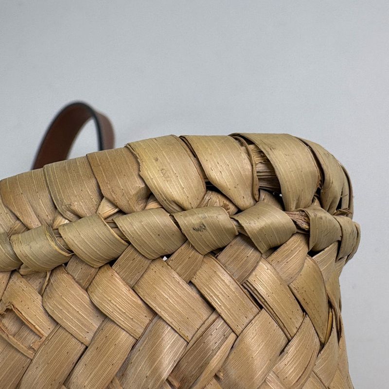 Loewe Basket Bag Anagram Palm Leaf Handbag Raffia Natural Brown