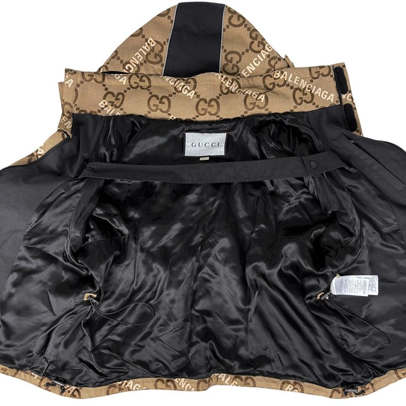 Gucci Jumbo GG Jacket Hacker Project Hood Beige Black