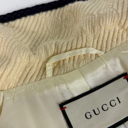 Gucci GG Pattern Jacket Faux Fur Clover Button Jackets Hair