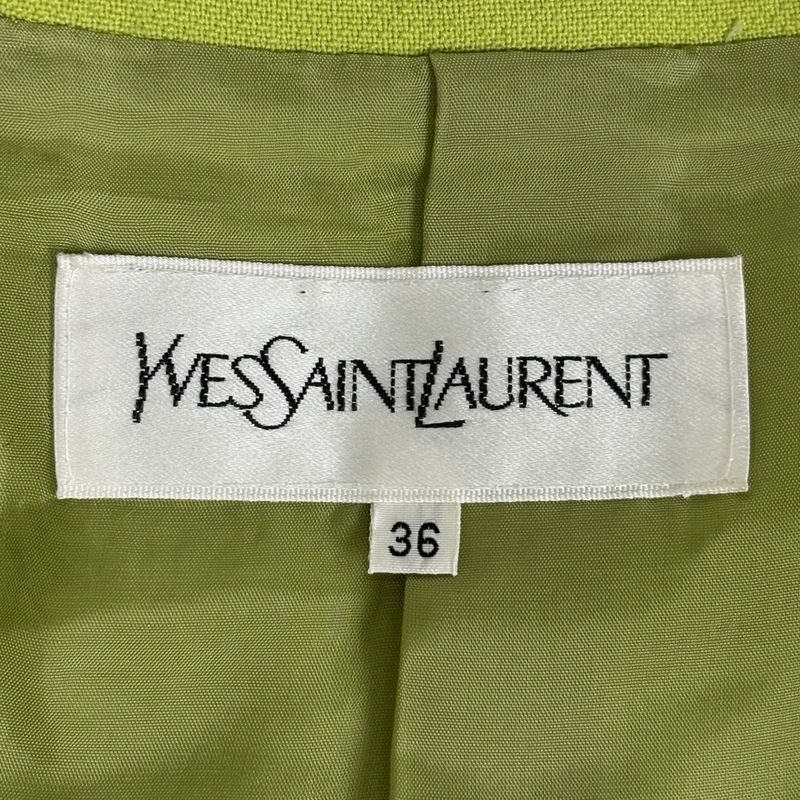 Saint Laurent Yves Collarless Coat A-line Hair