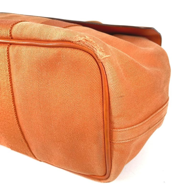 Hermes Handbag Valparaiso MM Toile Chevron Orange