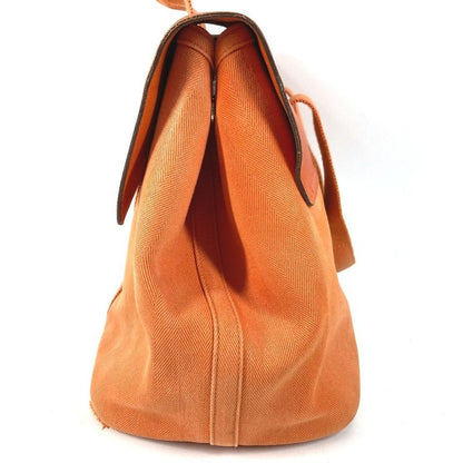 Hermes Handbag Valparaiso MM Toile Chevron Orange