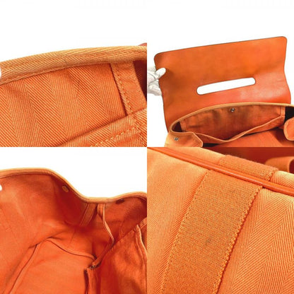 Hermes Handbag Valparaiso MM Toile Chevron Orange