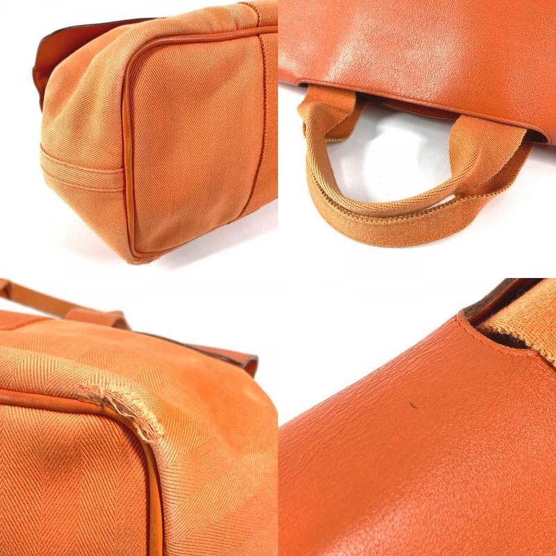 Hermes Handbag Valparaiso MM Toile Chevron Orange
