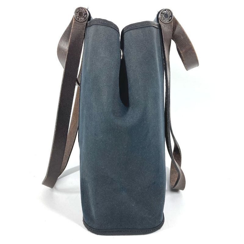 Hermes Tote Kabak Elan PM Leather Canvas Black