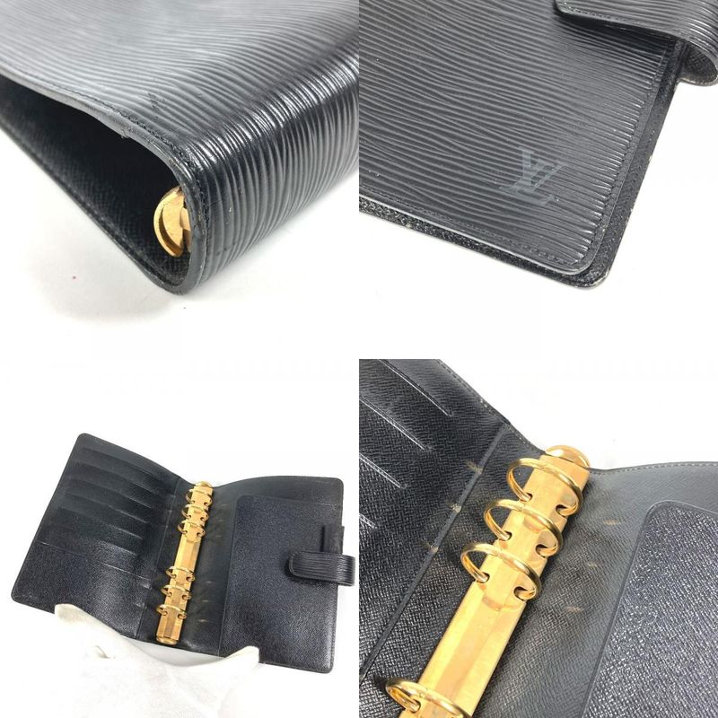 Louis Vuitton Notebook Cover Agenda MM Epi Leather Black