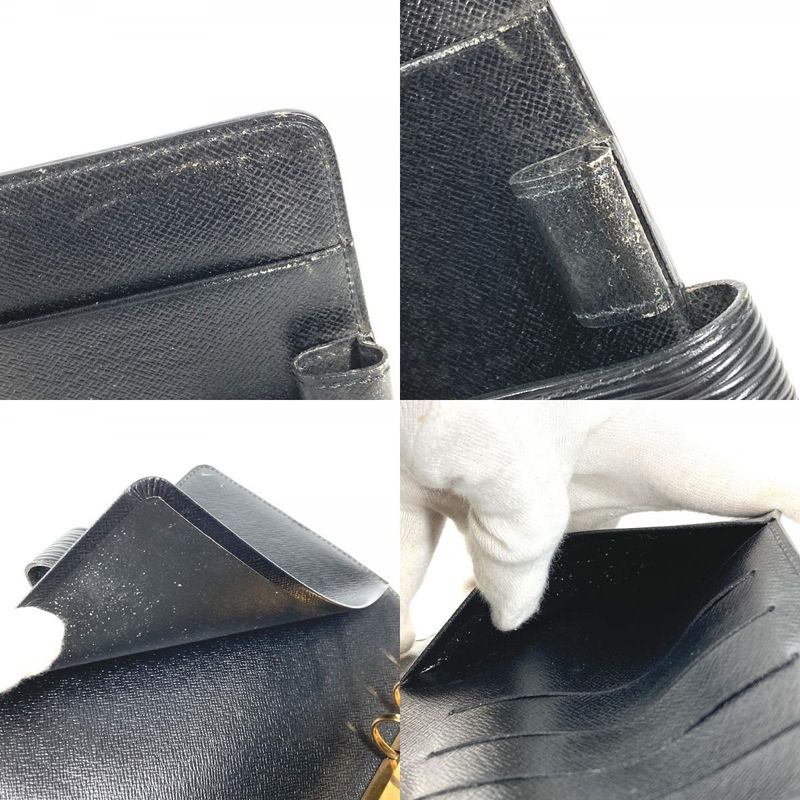 Louis Vuitton Notebook Cover Agenda MM Epi Leather Black