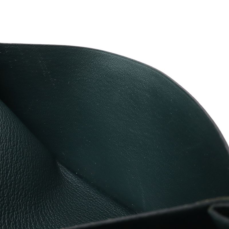 Hermes Bearn Souffle Bifold Wallet Chevre Leather Green