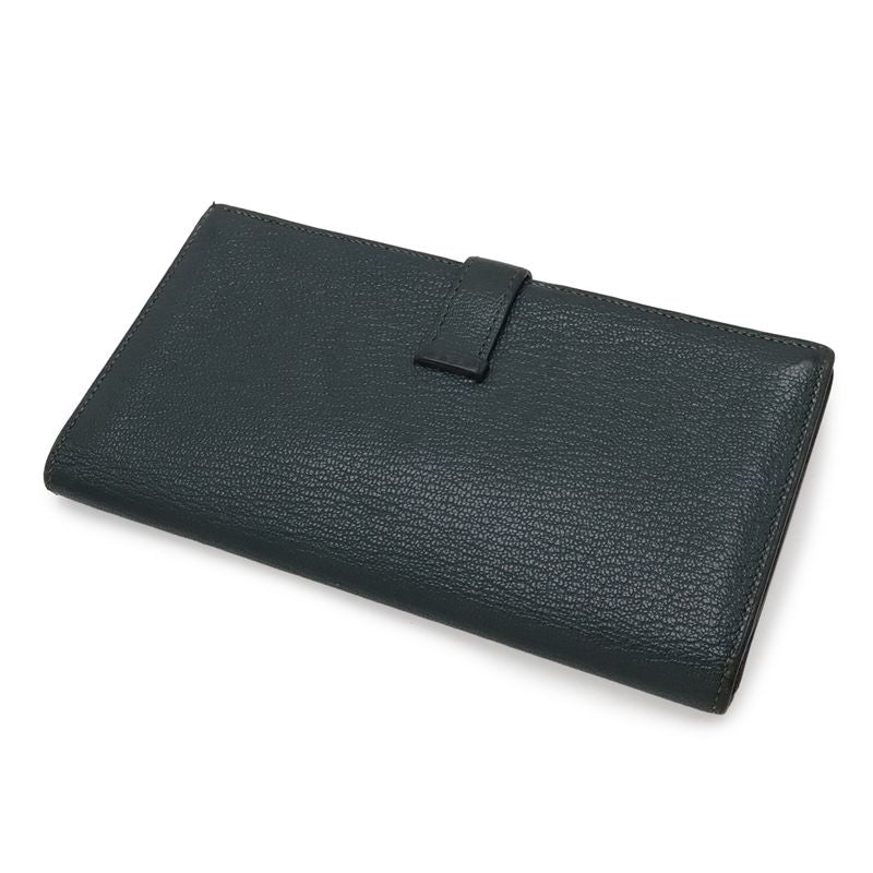 Hermes Bearn Souffle Bifold Wallet Chevre Leather Green