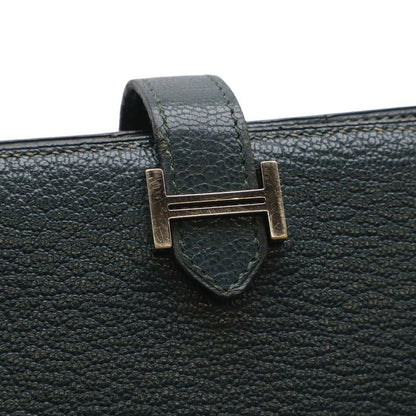 Hermes Bearn Souffle Bifold Wallet Chevre Leather Green