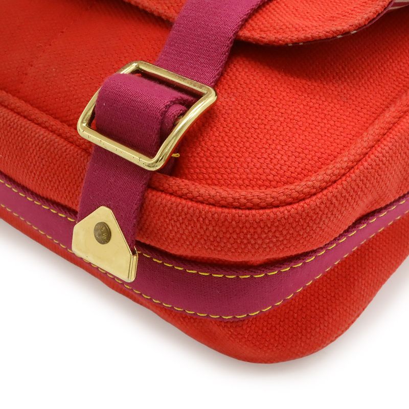 Louis Vuitton Antigua Besace PM Shoulder Bag Crossbody Canvas Rouge
