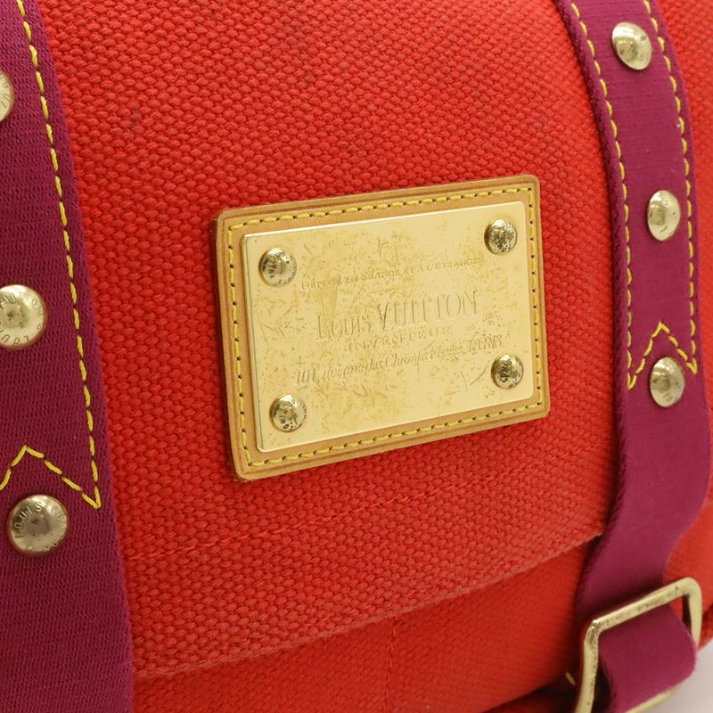 Louis Vuitton Antigua Besace PM Shoulder Bag Crossbody Canvas Rouge
