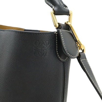 Loewe Anagram T Bucket Small 2-Way Shoulder Bag Leather Black Navy