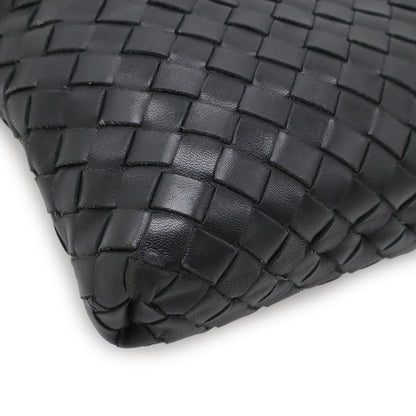 Bottega Veneta Intrecciato Shoulder Bag Crossbody Leather Black