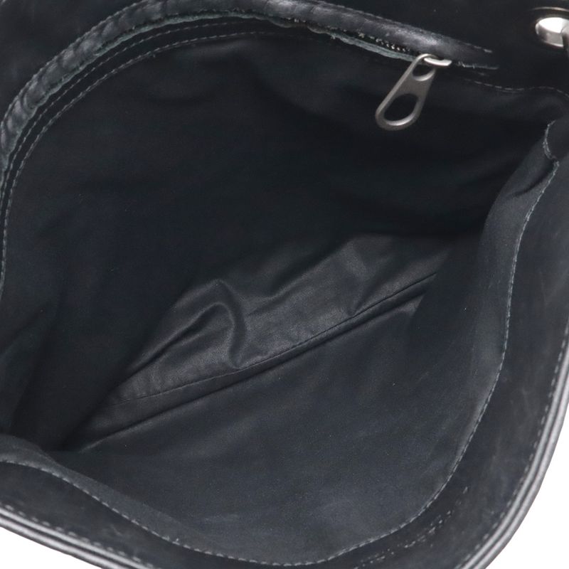 Bottega Veneta Intrecciato Shoulder Bag Crossbody Leather Black