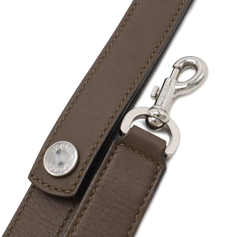 Fendi by the Way 2-Way Shoulder Bag Logo Handle Leather Brown