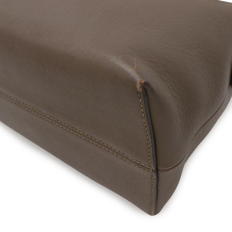 Fendi by the Way 2-Way Shoulder Bag Logo Handle Leather Brown